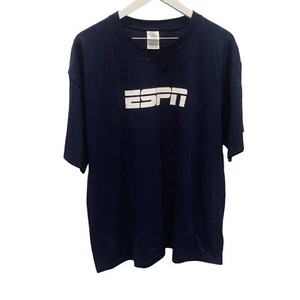 T-shirt vintage Delta Tag ESPN blu navy XL - Foto 1 di 5