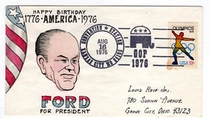 Bicentennial 1976 Gerald Ford Political Herman Maul Hand-Painted Kansas City MO - Picture 1 of 2