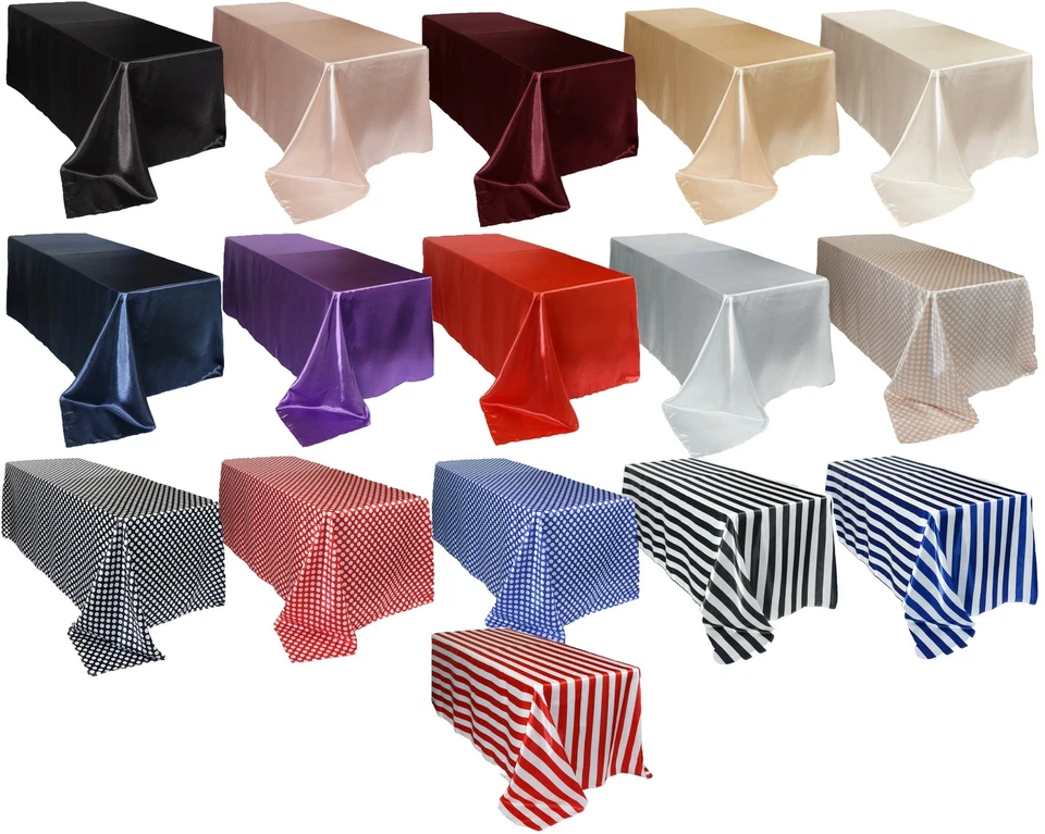 YCC Linens - Rectangular Shiny Satin Tablecloths for Weddings, Events, Home Use - Image 1 of 4