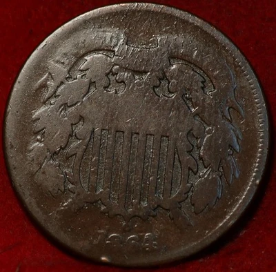 1864 Philadelphia Mint Copper Two Cent Coin - Image 1 of 2