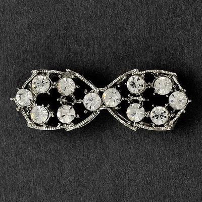 Crystal Rhinestone Hook & Eye Closure by pc, Crystal/Silver, TR-10871 - Image 1 of 3