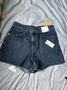 EXPRESS Short Jeans Womens (Size 4) Short Blue Denim. Midi High Rise - Picture 1 of 6