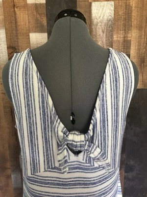 Maxi Vestido Talbots Tejido a Rayas Sin Mangas Bolsillos Aberturas Laterales Talla M Usado en Excelente Condición Foto 1 de 4