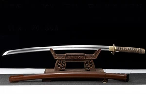 Handmade Japanese Gunto Sword Type 98 Damascus Steel Blade Brass Fittings - Picture 1 of 17