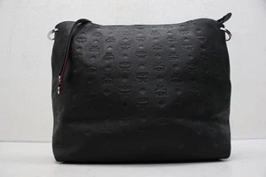 MCM Large Klara Monogram Leather Hobo - Black - Picture 1 of 16