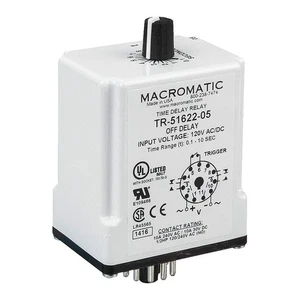MACROMATIC TR-51628-12 SinFunTimeDelayRelay, 24VAC/DC, 11Pins 23NV11 - Picture 1 of 1