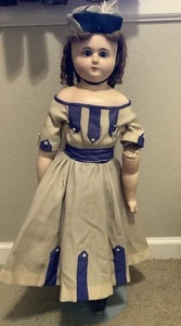 1840 Wax Doll 29” Wax Arms Legs Shoulders & Face Cloth Body **See Photos & Descr - Picture 1 of 20