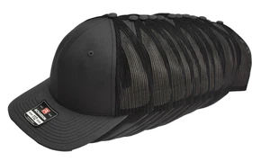 Richardson 112 Original Trucker Blank Snapback Hat Lot of 12 Black & Gray - Picture 1 of 6