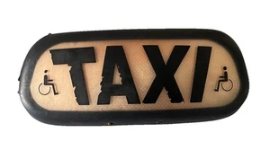 TAXI SIGN Vintage Magnetic Taxi Car Sign 1980s 1990s Light Up Rare - Picture 1 of 23