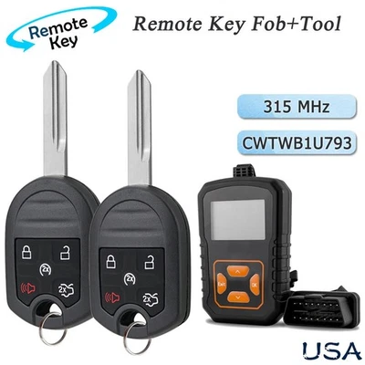 2X For 2014 Ford Flex Remote Key Fob 5Btn CWTWB1U793 + 1X OBD Programmer Tool - Image 1 of 4