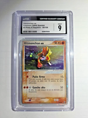 2004 Pokemon Hitmonchan ex HOLO Ruby & Sapphire Spanish #98 CGC 9 - Image 1 of 2