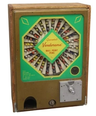 Máquina expendedora de bolígrafos vintage Vendorama Coin Op 10¢ Foto 1 de 4
