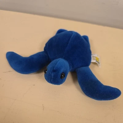 Manhattan Toy Company Baby Sea Turtle Plush Blue Vintage  - Image 1 of 4