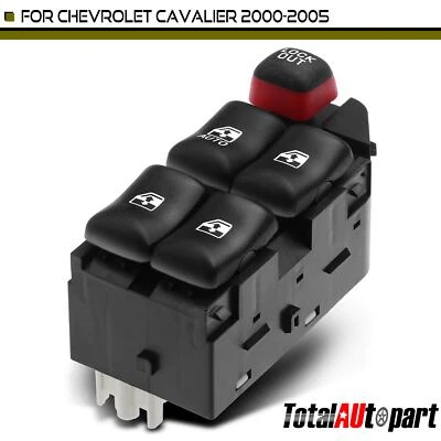 Interruptor de ventana eléctrica 4 botones para Chevrolet Cavalier 2000-2005 lado del conductor delantero Foto 1 de 4