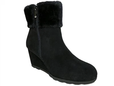 Женские ботильоны Alfani Step 'N Flex Oreena с манжетами из искусственного меха на танкетке черные размер 6,5 M - Изображение 1 из 4