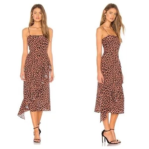 NWT Lovers + Friends Ellie Midi Dress in Leopard Animal Print, Size XS - Picture 1 of 8