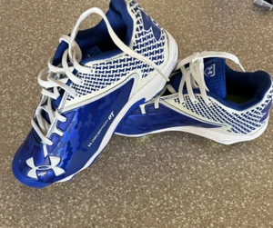 New Under Armour Deception Low Metal Baseball Cleats Royal Blue and white - 7.5 - Picture 1 of 5