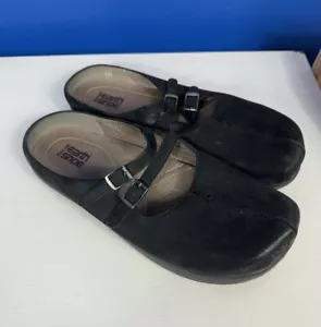 Kalso Earth Kharma Mary Jane Slides Clogs Suede Black Women’s Size 9.5 - Picture 1 of 12