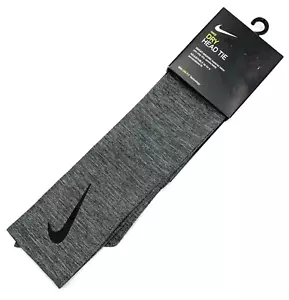 Nike Head Tie Headband Sweatband CHARCOAL HEATHER/BLACK Tennis Soccer NWT - Picture 1 of 5