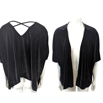 Cárdigan kimono de terciopelo negro Angie para mujer XS bruja gótico caprichoso  Foto 1 de 4