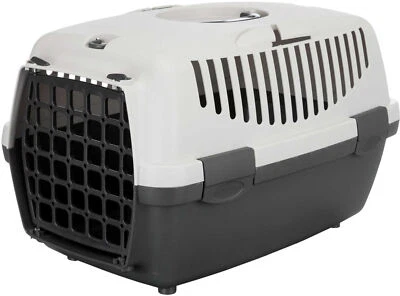 Trixie Transportbox Capri XS-S grau für Hunde mit Tragegriff und Ablagefach - Bild 1 von 3