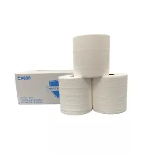 White Center-Pull Towels - 600 Sheets/2 Ply Premium White Paper - 12 Rolls - Picture 1 of 6