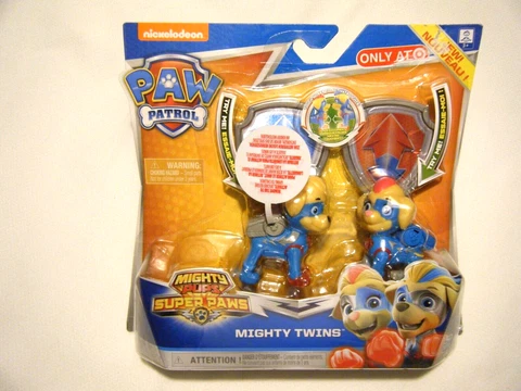 Paw Patrol MIGHTY TWINS Figures 2-Pack MIGHTY PUPS Super BRAND NEW Sealed! Cover