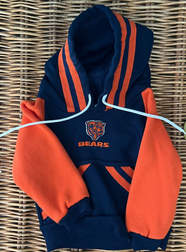 VETEMENTS Felpa con cappuccio pullover vintage Chicago Bears bambino taglia 6 mesi ricamo logo NFL