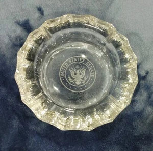Vintage Heavy Crystal United States Senate Ashtray Excellent Condition 5 " - Picture 1 of 4