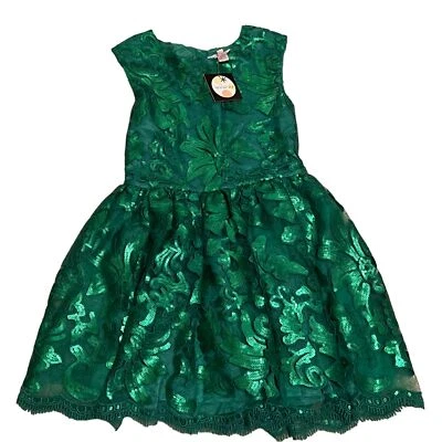 Halabaloo Emerald Green Sparkly Girls Multi-Layer Party Dress NWT Sz 10 - Image 1 of 4