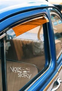 VW CLASSIC BEETLE BUG 1958-64 WINDOW VENT SHADES RAIN VISOR GUARD ACRYLIC ORANGE - Picture 1 of 4