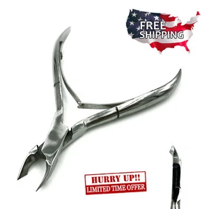 STAINLESS STEEL (HALF) JAW CUTICLE NAIL NIPPER TRIMMER CUTTER INSTRUMENT USA - Picture 1 of 2