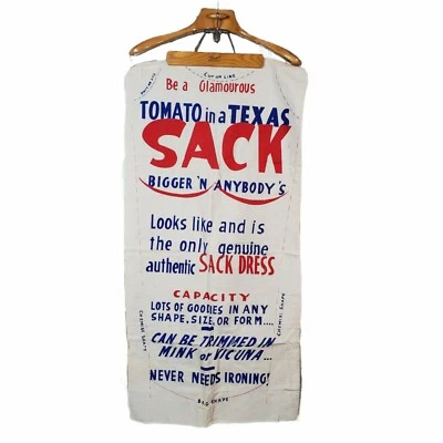 Vintage Sack Dress 1950s 60s Texas Tomato Authentic Potato Cut Sew to Fit Uncut! - Image 1 of 4