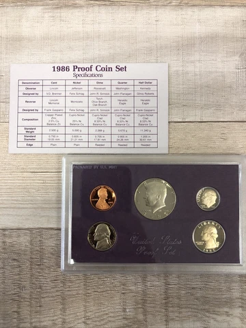 1986 UNITED STATES PROOF SET Cover