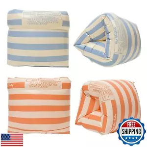 Vintage Striped Inflatable Swimming Rings Pool Floats Arm Bands for Kids 3-12 - Picture 1 of 5