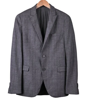 Traje Chaqueta Pantalones Neil Barrett Gris Carbón Espiga Rayas Lana 2 piezas 38 Foto 1 de 4