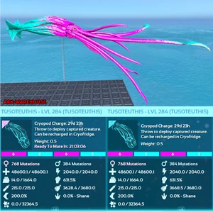 High Stat Tusoteuthis Mating Pair - Cotton Candy Tuso - Ark Ascended PVE - Picture 1 of 2
