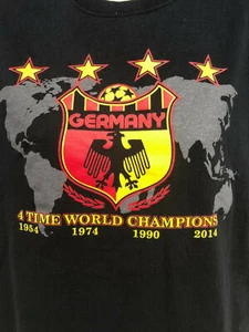 Germany Soccer Stitches XL T-Shirt 4 Time World Champions - Picture 1 of 5