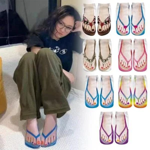 1Pair3D Pattern Flip Flop Socks Funny Socks Summer Design Stocking Gifts Novelty - Picture 1 of 19
