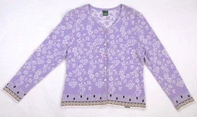 Geiger Collections Cardigan Sweater Lilac Purple Floral Sz EU 38 / US SMALL - Image 1 of 4