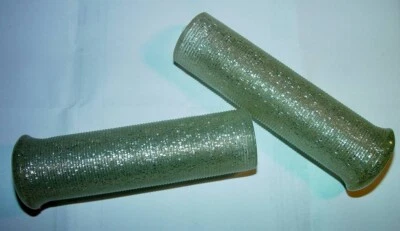 Empuñaduras de manillar BSA, Triumph, Norton, OIF, SILVER Metal Flake, 7/8". Costilla fina. Foto 1 de 4