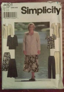 SIMPLICITY #8001 MISSES' SIZE 18W-24W TUNIC SKIRT & PANTS PATTERN UNCUT - Picture 1 of 5