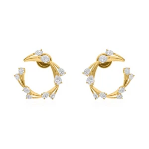 2.25 Ct SI/H Pear Cut Natural Diamond Earrings Anniversary Gift 18k Yellow Gold - Picture 1 of 15