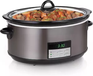 8-Quart Programmable Rice Cooker with Keep Warm, Black Stainless Steel (1-Pack) - Picture 1 of 6
