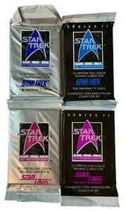 Star Trek 25 Anniversary Series 1 & 2 1991 Lot Of 4 New Sealed Packs 12/Pack - Imagen 1 de 2