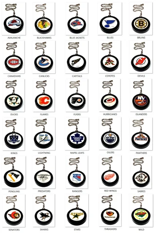 NHL OFFICIALLY LICENSED MINI 2" HOCKEY PUCK LIGHT PULL LAMP PULL YOU PICK TEAM Cover
