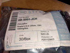 Phenomenex Strata C18-E 55μm 70A 1000mg/6ml 8B-S001-JCH 30/Box - NEU - Bild 1 von 7