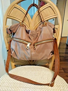 Big Buddha Large Tan Zip Shoulder Detachable Crossbody Hobo Slouch Bag - Picture 1 of 7