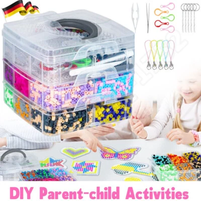 10600Stück Bügelperlen Set Bügelperlen Platten mit Aufbewahrungsbox Geschenk NEU - Bild 1 von 4