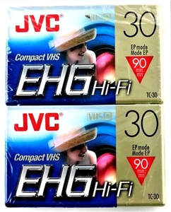 2 nuevas cintas compactas VHSc EHG30 de 90 minutos JVC EHG30 selladas TC-30 EHGDU selladas - Imagen 1 de 2